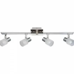Barre de spots Brilliant Leuchten Lea Chrome, Blanc, 4 lumières