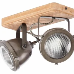 Barre de spots Brilliant Carmen Wood Acier inoxydable, 2 lumières