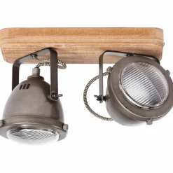 Barre de spots Brilliant Carmen Wood Acier inoxydable, 2 lumières