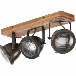 Barre de spots Brilliant Carmen Wood Acier inoxydable, 3 lumières