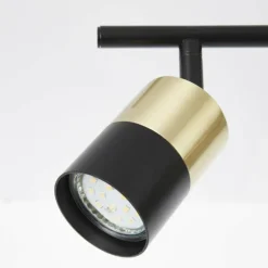 Barre de spots Brilliant Maribel Laiton, Noir, 4 lumières