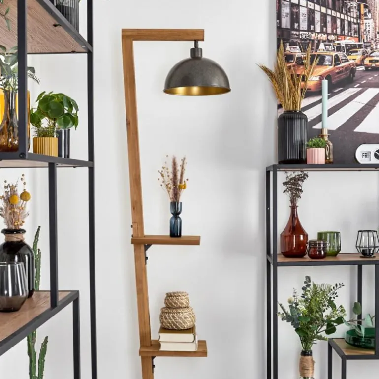 Baval Lampadaire Écru, Nickel vieilli, 1 lumière