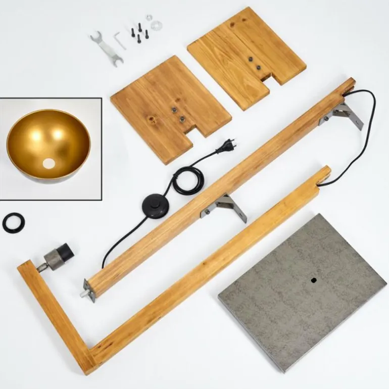 Baval Lampadaire Écru, Nickel vieilli, 1 lumière