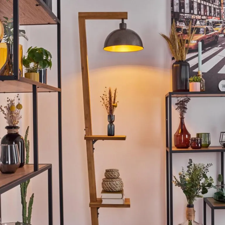 Baval Lampadaire Écru, Nickel vieilli, 1 lumière