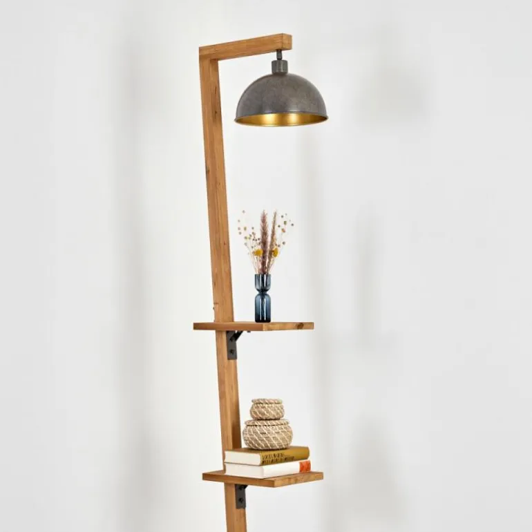 Baval Lampadaire Écru, Nickel vieilli, 1 lumière