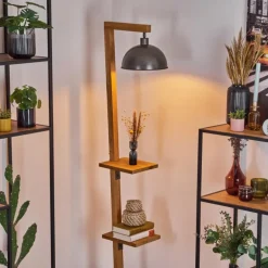 Baval Lampadaire Écru, Nickel vieilli, 1 lumière