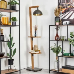 Baval Lampadaire Écru, Nickel vieilli, 1 lumière