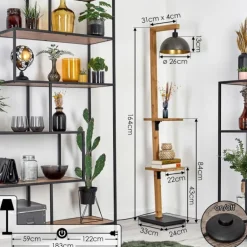 Baval Lampadaire Écru, Noir, 1 lumière