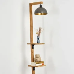 Baval Lampadaire Écru, Noir, 1 lumière