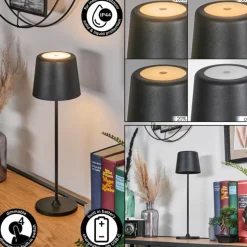 Belece Lampe de table d'extérieur, Lampe à poser LED Noir, 1 lumière