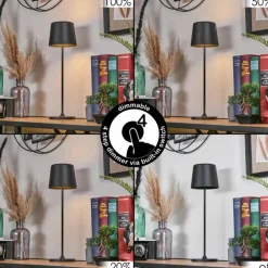 Belece Lampe de table d'extérieur, Lampe à poser LED Noir, 1 lumière