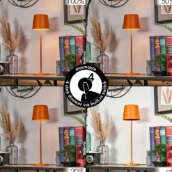 Belece Lampe de table d'extérieur, Lampe à poser LED Orange, 1 lumière