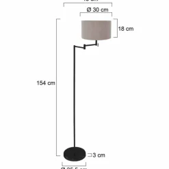 Bella Lampadaire Luminaires Steinhauer Noir, 1 lumière