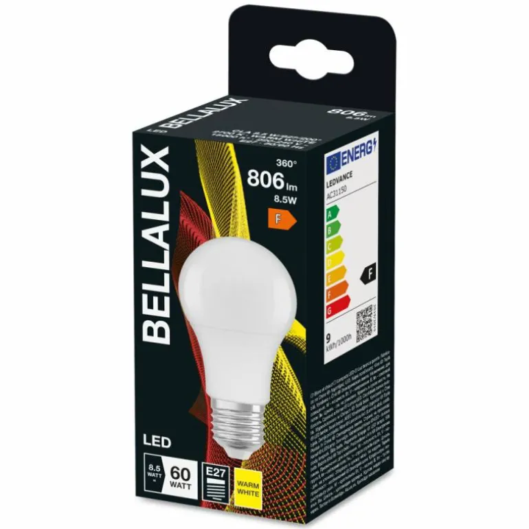 BELLALUX® LED E27 8,5 watt 2700 kelvin 806 lumen