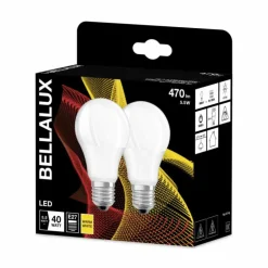 BELLALUX Lot de 2 LED E27 4,9 watt 2700 kelvin 470 lumen