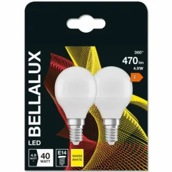BELLALUX® Lot de 2 LED E14 4,9 watt 2700 kelvin 470 lumen