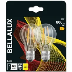 BELLALUX® Lot de 2 LED E27 6,5 watt 2700 kelvin 806 lumen