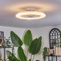 Benasal Plafonnier, Ventilateur de plafond lumineux Blanc, 1 lumière, Télécommandes