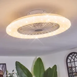 Benasal Plafonnier, Ventilateur de plafond lumineux Blanc, 1 lumière, Télécommandes