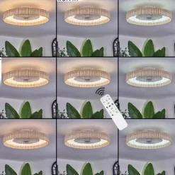 Benasal Plafonnier, Ventilateur de plafond lumineux Écru, Blanc, 1 lumière, Télécommandes