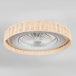 Benasal Plafonnier, Ventilateur de plafond lumineux Écru, Blanc, 1 lumière, Télécommandes