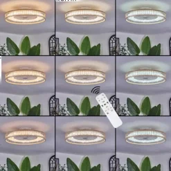 Benasal Plafonnier, Ventilateur de plafond lumineux Écru, Blanc, 1 lumière, Télécommandes