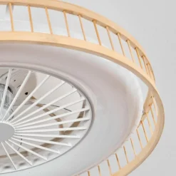 Benasal Plafonnier, Ventilateur de plafond lumineux Écru, Blanc, 1 lumière, Télécommandes