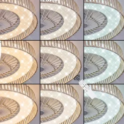 Benasal Plafonnier, Ventilateur de plafond lumineux Écru, Blanc, 1 lumière, Télécommandes