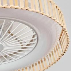 Benasal Plafonnier, Ventilateur de plafond lumineux Écru, Blanc, 1 lumière, Télécommandes