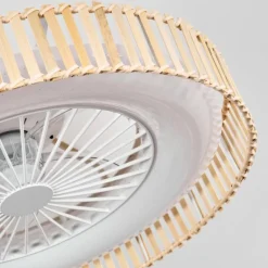 Benasal Plafonnier, Ventilateur de plafond lumineux Écru, Blanc, 1 lumière, Télécommandes