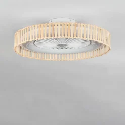 Benasal Plafonnier, Ventilateur de plafond lumineux Écru, Blanc, 1 lumière, Télécommandes