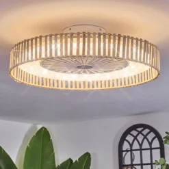 Benasal Plafonnier, Ventilateur de plafond lumineux Écru, Blanc, 1 lumière, Télécommandes