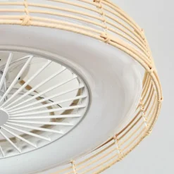 Benasal Plafonnier, Ventilateur de plafond lumineux Écru, Blanc, 1 lumière, Télécommandes