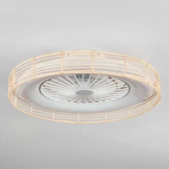 Benasal Plafonnier, Ventilateur de plafond lumineux Écru, Blanc, 1 lumière, Télécommandes