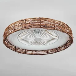 Benasal Plafonnier, Ventilateur de plafond lumineux Écru, Blanc, 1 lumière, Télécommandes