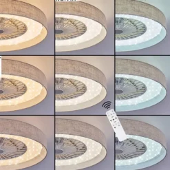 Benasal Plafonnier, Ventilateur de plafond lumineux LED Blanc, 1 lumière, Télécommandes