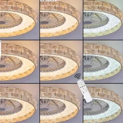 Benasal Plafonnier, Ventilateur de plafond lumineux LED Blanc, 1 lumière, Télécommandes