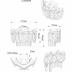 Benjamin Applique murale Luminaires Globo Lighting Chrome, 2 lumières