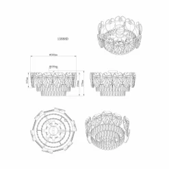 Benjamin Plafonnier Luminaires Globo Lighting Chrome, 8 lumières