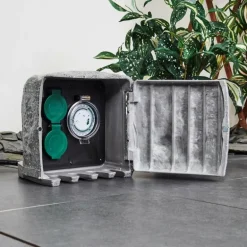 Bloc de prises électriques d'extérieur Tinú Noir, Pierre