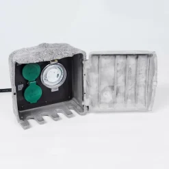 Bloc de prises électriques d'extérieur Tinú Noir, Pierre