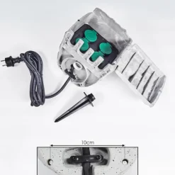 Bloc de prises électriques d'extérieur Tinú Noir, Pierre