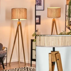 Bongal Lampadaire, Liseuse Écru, Noir, 1 lumière