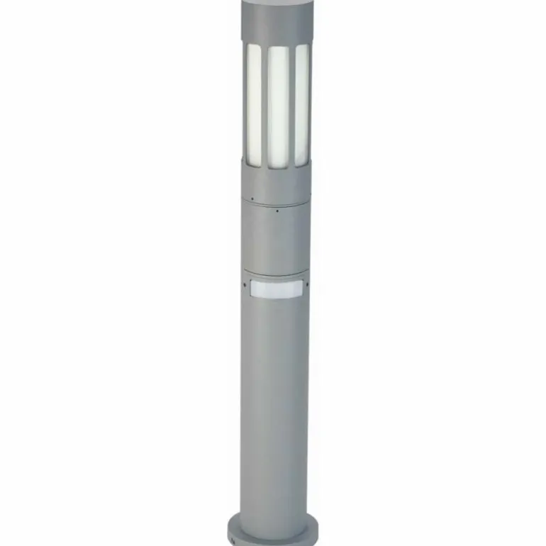 Borne d'éclairage Albert 2019 Argenté, 1 lumière, Détecteur de mouvement