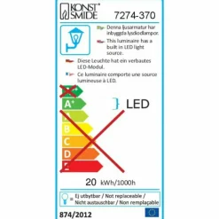 Borne d'éclairage Konstsmide Asti LED Anthracite, 30 lumières