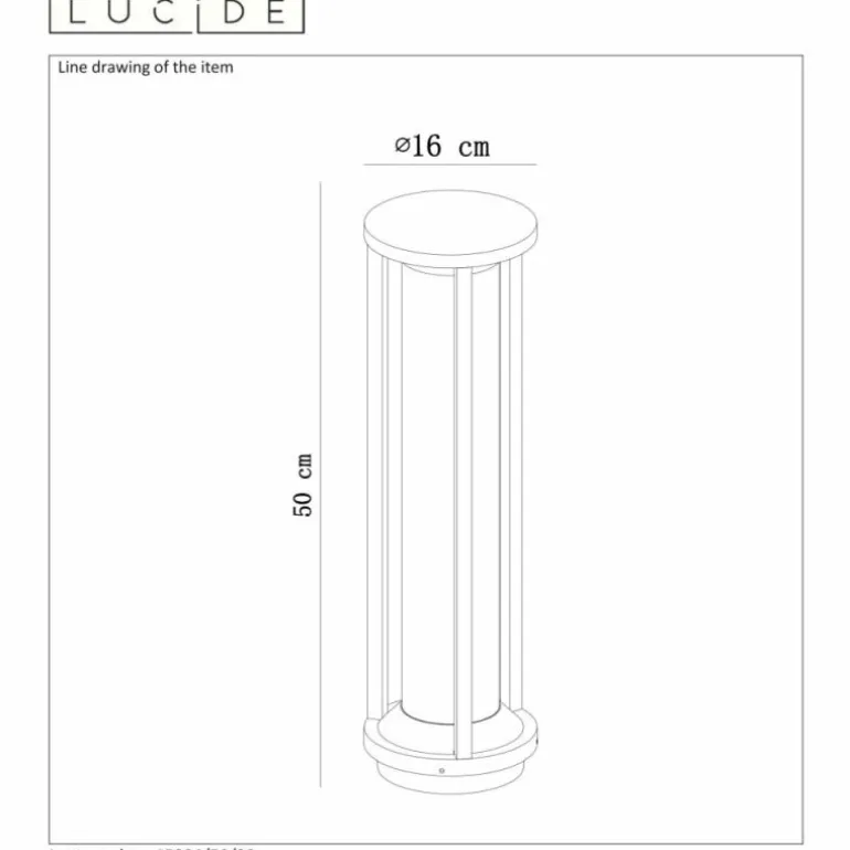 Borne d'éclairage Lucide CADIX Noir, 1 lumière