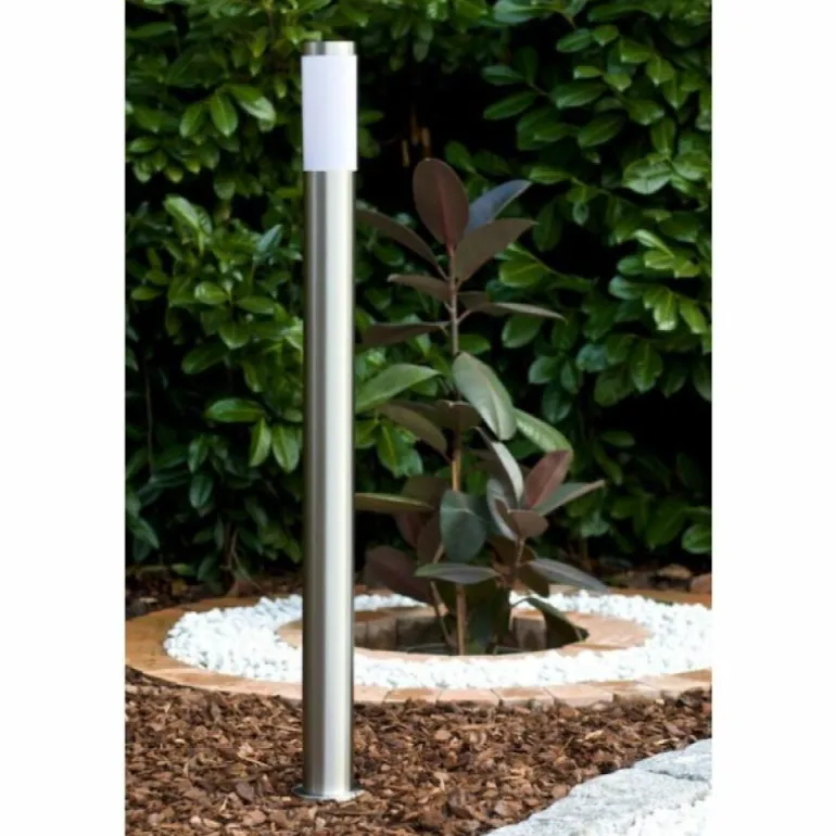 Borne d'éclairage Massive myGarden UTRECHT Acier inoxydable, Blanc, 1 lumière, Détecteur de mouvement