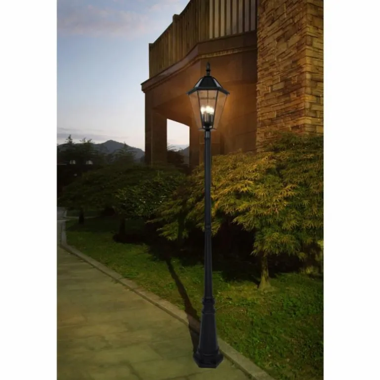 Borne d'extérieur Lutec London LED Noir, 3 lumières