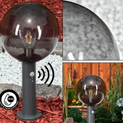 Borne lumineuse Bostarenga Anthracite, 1 lumière, Détecteur de mouvement