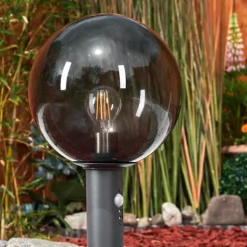 Borne lumineuse Bostarenga Anthracite, 1 lumière, Détecteur de mouvement